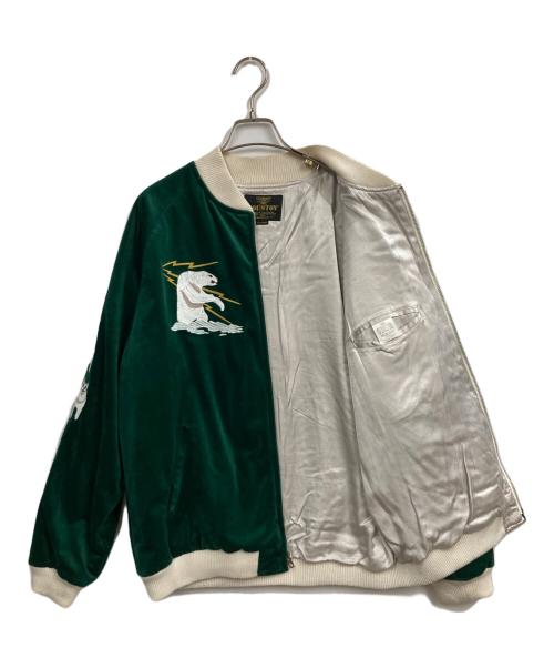 HOUSTON（ヒューストン）HOUSTON (ヒューストン) 別珍 アラスカベルベット SOUVENIR JK グリーン サイズ:XLの古着・服飾アイテム