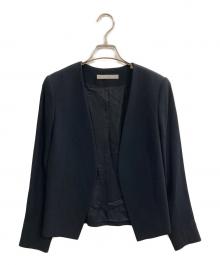 theory luxe（セオリーリュクス）の古着「ノーカラージャケット」｜ネイビー