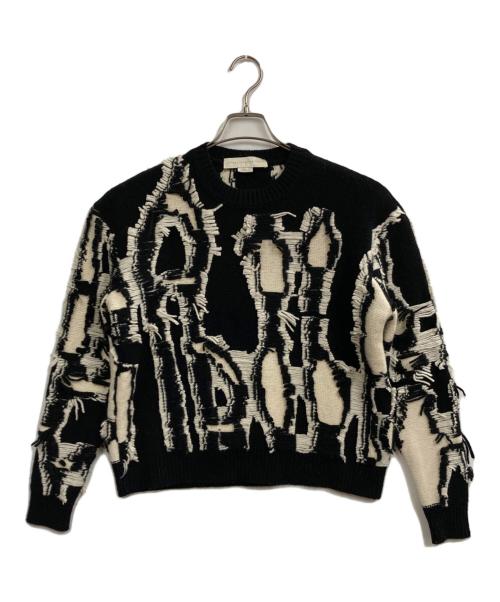 STELLA McCARTNEY（ステラマッカートニー）STELLA McCARTNEY (ステラマッカートニー) ウールジャガードニット ブラック サイズ:38の古着・服飾アイテム
