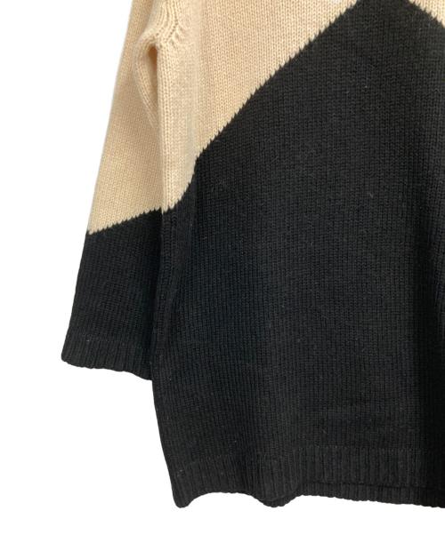 VALENTINO（ヴァレンティノ）VALENTINO (ヴァレンティノ) バイカラーウールニット ブラック×ホワイト サイズ:XSの古着・服飾アイテム