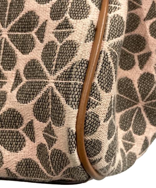 Kate Spade（ケイトスペード）Kate Spade (ケイトスペード) フラワージャガードストライプエブリシングラージトート ピンクの古着・服飾アイテム