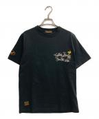 flagstuff×PEANUTSフラグスタフ×ピーナッツ）の古着「刺繍Tシャツ」｜ブラック