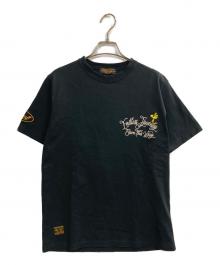 flagstuff×PEANUTS（フラグスタフ×ピーナッツ）の古着「刺繍Tシャツ」｜ブラック