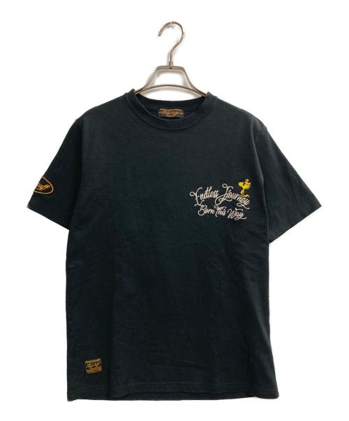 flagstuff（フラグスタフ）flagstuff (フラグスタフ) PEANUTS (ピーナッツ) 刺繍Tシャツ ブラック サイズ:Mの古着・服飾アイテム
