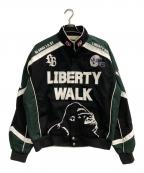 X-LARGE×Liberty Walkエクストララージ×リバティーウォーク）の古着「レーシングジャケット」｜グリーン×ブラック
