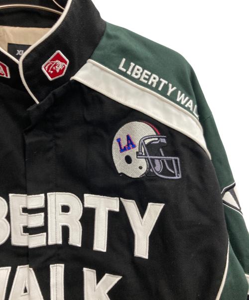 X-LARGE（エクストララージ）X-LARGE (エクストララージ) LIBERTY WALK (リバティーウォーク) レーシングジャケット グリーン×ブラック サイズ:Mの古着・服飾アイテム
