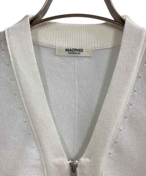 MACPHEE（マカフィー）MACPHEE (マカフィー) ドライレーヨン Vネックカーディガン ホワイト サイズ:Sの古着・服飾アイテム