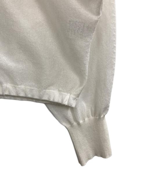 MACPHEE（マカフィー）MACPHEE (マカフィー) ドライレーヨン Vネックカーディガン ホワイト サイズ:Sの古着・服飾アイテム