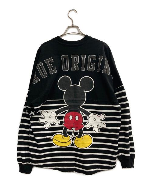DISNEY（ディズニー）DISNEY (ディズニー) SPIRIT JERSEY (スピリット ジャージー) ミッキープリントボーダーカットソー ブラック サイズ:Mの古着・服飾アイテム
