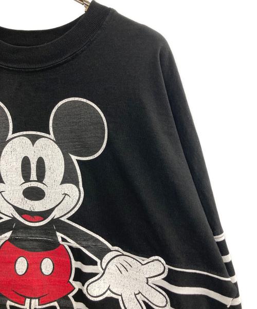 DISNEY（ディズニー）DISNEY (ディズニー) SPIRIT JERSEY (スピリット ジャージー) ミッキープリントボーダーカットソー ブラック サイズ:Mの古着・服飾アイテム