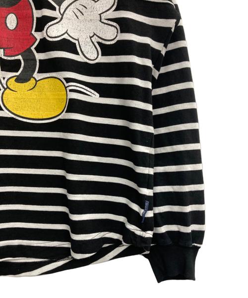 DISNEY（ディズニー）DISNEY (ディズニー) SPIRIT JERSEY (スピリット ジャージー) ミッキープリントボーダーカットソー ブラック サイズ:Mの古着・服飾アイテム