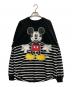 DISNEY（ディズニー）の古着「ミッキープリントボーダーカットソー」｜ブラック