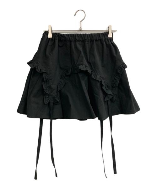 LITTLE（リトル）LITTLE (リトル) フリルガーターミニスカート ブラック サイズ:Fの古着・服飾アイテム