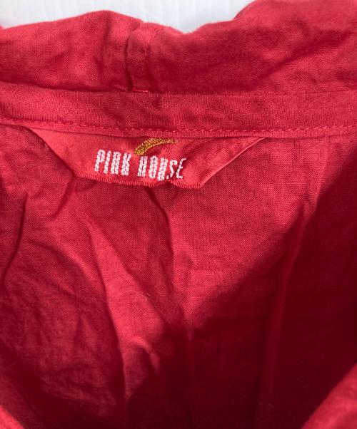 PINK HOUSE（ピンクハウス）PINK HOUSE (ピンクハウス) フード付きフリルブラウス レッド サイズ:記載なし（実寸サイズを参照ください）の古着・服飾アイテム