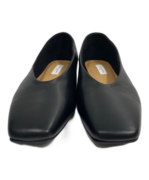 UNITED ARROWS（ユナイテッドアローズ）UNITED ARROWS (ユナイテッドアローズ) スクエアフラットパンプス ブラック サイズ:36 1/2の古着・服飾アイテム