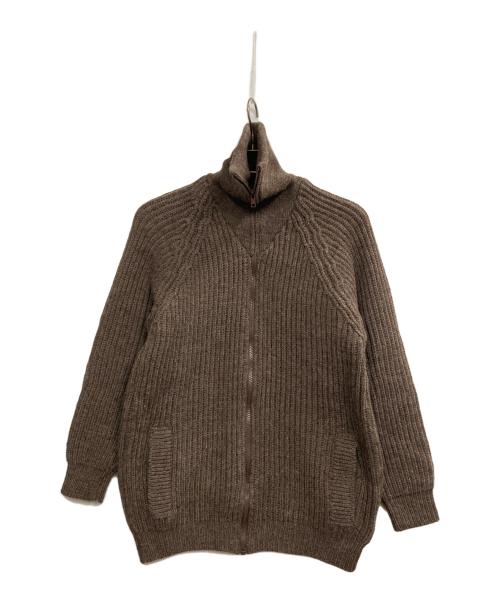Highland（ハイランド）Highland (ハイランド) エルボーパッチニットジャケット ブラウン サイズ:Lの古着・服飾アイテム