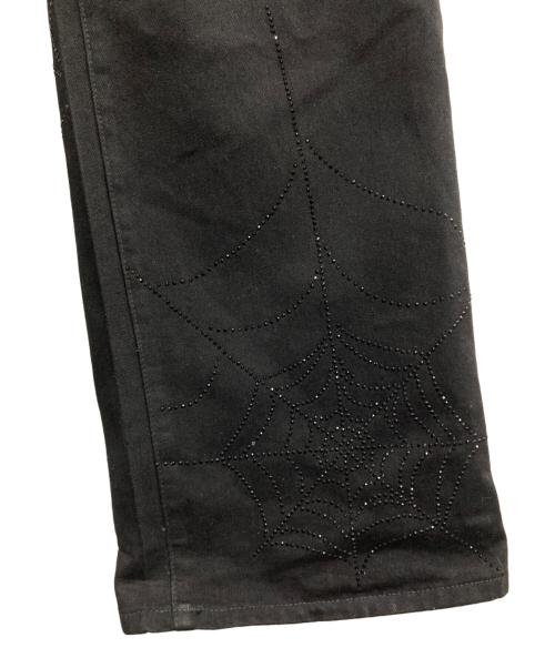 VALABASA（バラバサス）VALABASA (バラバサス) ラインストーンデニムパンツ ブラック サイズ:81cm (W32)の古着・服飾アイテム