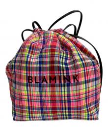 BLAMINK（ブラミンク）の古着「マドラスチェック巾着バッグ」｜ピンク