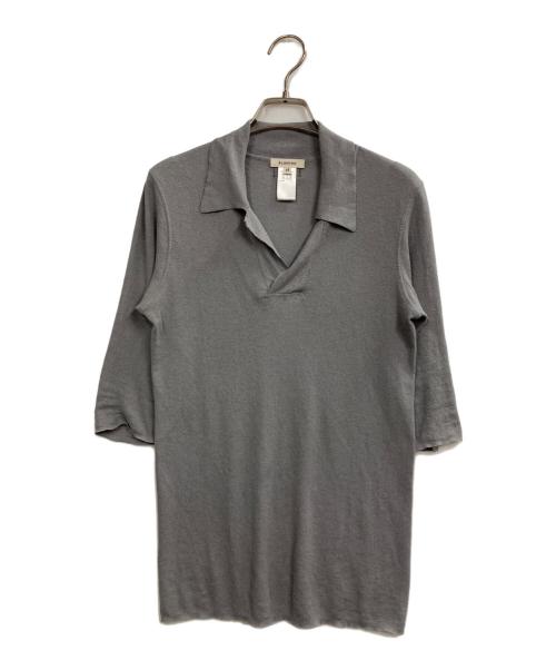 BLAMINK（ブラミンク）BLAMINK (ブラミンク) BLMK 14Gレギュラーカラーショートスリーブニット グレー サイズ:38の古着・服飾アイテム