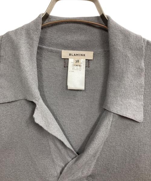 BLAMINK（ブラミンク）BLAMINK (ブラミンク) BLMK 14Gレギュラーカラーショートスリーブニット グレー サイズ:38の古着・服飾アイテム