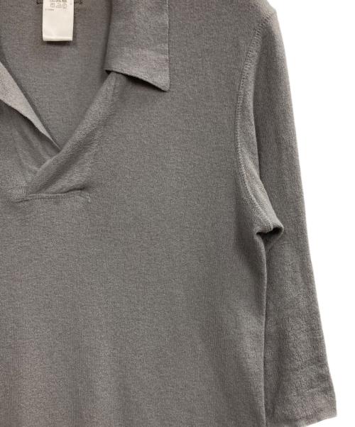 BLAMINK（ブラミンク）BLAMINK (ブラミンク) BLMK 14Gレギュラーカラーショートスリーブニット グレー サイズ:38の古着・服飾アイテム