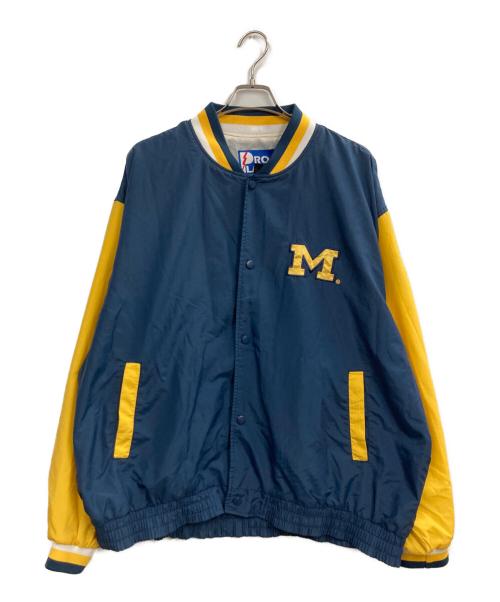 PROLAYER（プロレイヤー）prolayer (プロレイヤー) ナイロンスタジャン ネイビー×イエロー サイズ:XLの古着・服飾アイテム