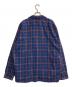 MACY'S Supre-Macy (メイシーズスプレーマシー) ウールチェックオープンカラーシャツ ブルー サイズ:L：18000円
