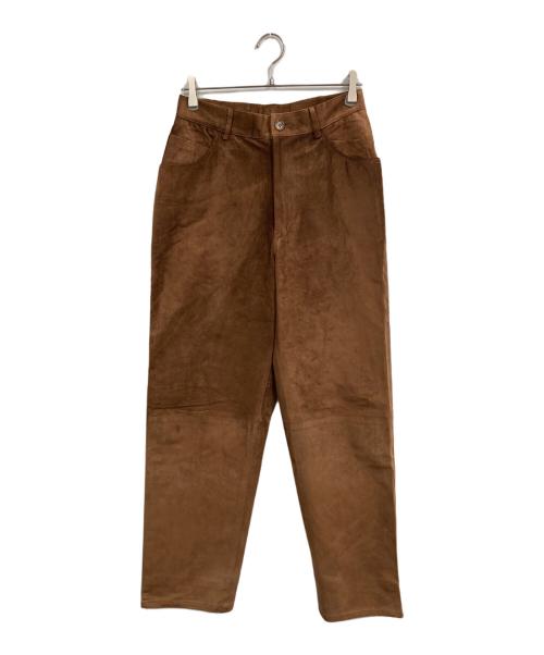 JONES NEW YORK（ジョーンズ ニューヨーク）Jones New York (ジョーンズ ニューヨーク) スエードレザーテーパードパンツ ブラウン サイズ:10の古着・服飾アイテム