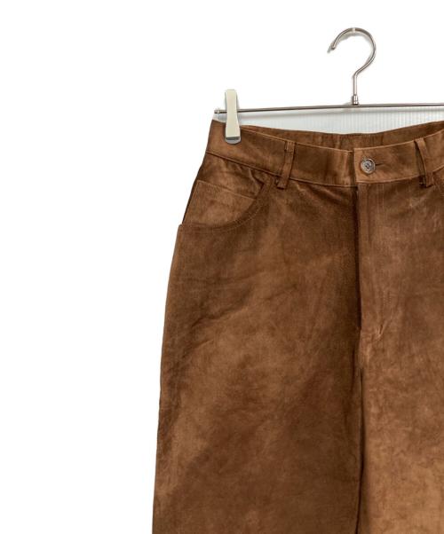 JONES NEW YORK（ジョーンズ ニューヨーク）Jones New York (ジョーンズ ニューヨーク) スエードレザーテーパードパンツ ブラウン サイズ:10の古着・服飾アイテム