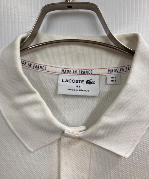 LACOSTE（ラコステ）LACOSTE (ラコステ) 切り替えラインオーガニックコットンポロシャツ ホワイト サイズ:Lの古着・服飾アイテム