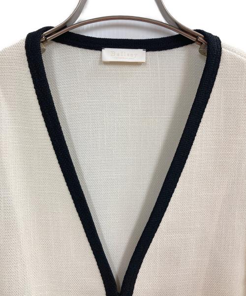 BALLSEY（ボールジィ）BALLSEY (ボールジィ) ポリエステルレーヨンカラミ Vカラージャケット アイボリー サイズ:36の古着・服飾アイテム