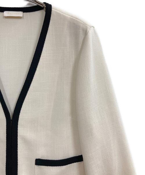 BALLSEY（ボールジィ）BALLSEY (ボールジィ) ポリエステルレーヨンカラミ Vカラージャケット アイボリー サイズ:36の古着・服飾アイテム