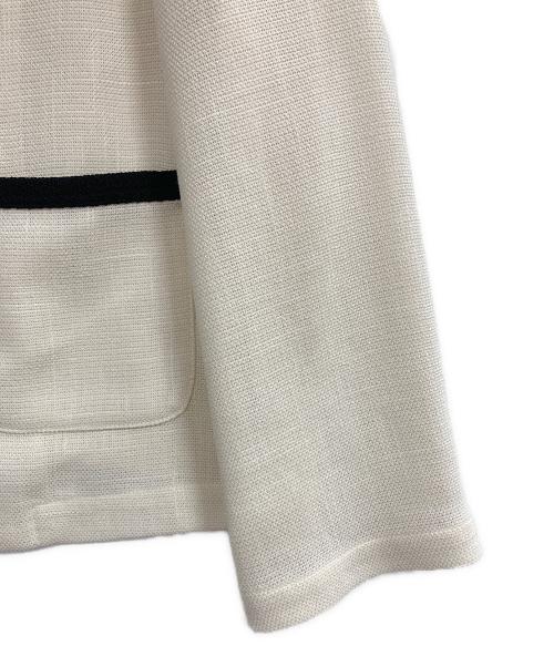 BALLSEY（ボールジィ）BALLSEY (ボールジィ) ポリエステルレーヨンカラミ Vカラージャケット アイボリー サイズ:36の古着・服飾アイテム
