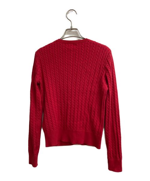 POLO RALPH LAUREN（ポロ・ラルフローレン）POLO RALPH LAUREN (ポロ・ラルフローレン) ケーブルニットカーディガン レッド サイズ:XLの古着・服飾アイテム