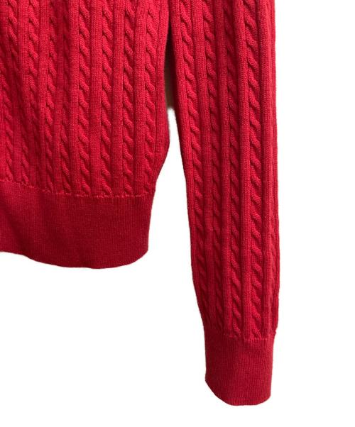 POLO RALPH LAUREN（ポロ・ラルフローレン）POLO RALPH LAUREN (ポロ・ラルフローレン) ケーブルニットカーディガン レッド サイズ:XLの古着・服飾アイテム