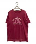 BURBERRY BLACK LABELバーバリーブラックレーベル）の古着「プリントTシャツ」｜レッド