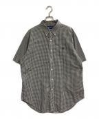 RALPH LAURENラルフローレン）の古着「S/Sギンガムチェックシャツ」｜ホワイト×ブラック