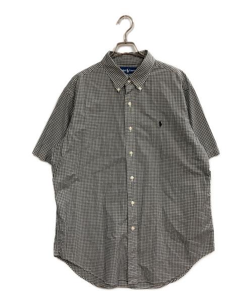 RALPH LAUREN（ラルフローレン）RALPH LAUREN (ラルフローレン) S/Sギンガムチェックシャツ ホワイト×ブラック サイズ:XLの古着・服飾アイテム