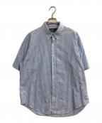 RALPH LAURENラルフローレン）の古着「S/Sギンガムチェックシャツ」｜ホワイト×ブルー