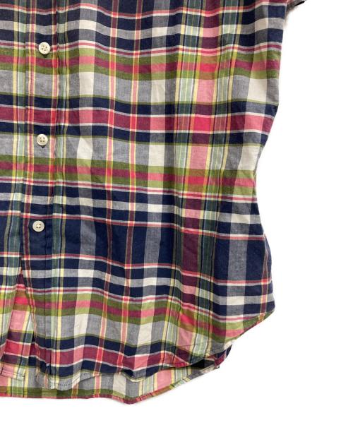 RALPH LAUREN（ラルフローレン）RALPH LAUREN (ラルフローレン) S/Sチェックボタンダウンシャツ ピンク×ネイビー サイズ:LLの古着・服飾アイテム