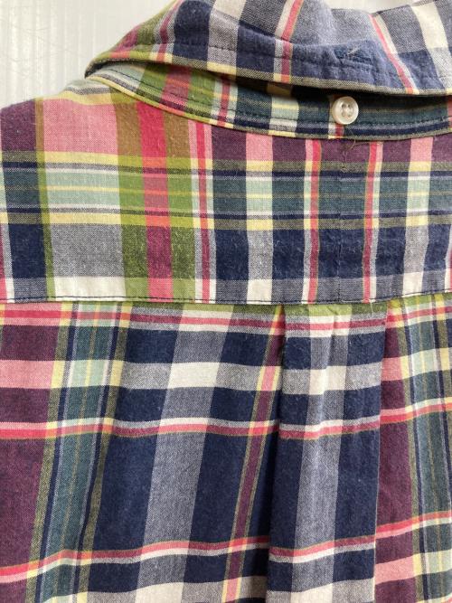 RALPH LAUREN（ラルフローレン）RALPH LAUREN (ラルフローレン) S/Sチェックボタンダウンシャツ ピンク×ネイビー サイズ:LLの古着・服飾アイテム