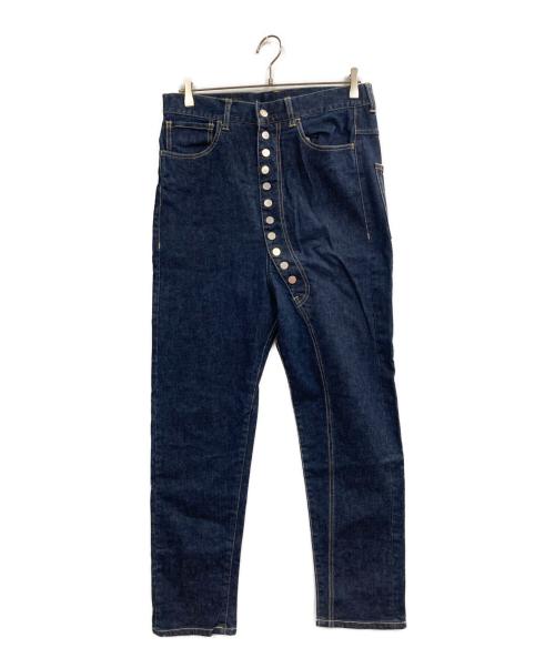 CABANE de ZUCCa（カバンドズッカ）CABANE de ZUCCa (カバンドズッカ) アシメボタンフライデニムパンツ ネイビー サイズ:Mの古着・服飾アイテム