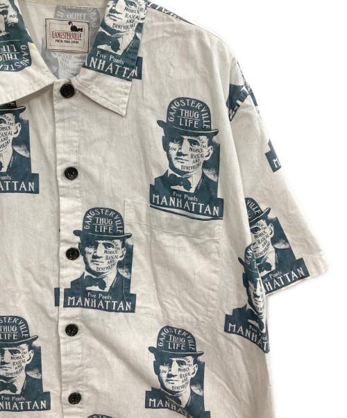 GANGSTERVILLE（ギャングスタービル）GANGSTERVILLE (ギャングスタービル) Jacks SHIRTS-SS ホワイト サイズ:Lの古着・服飾アイテム