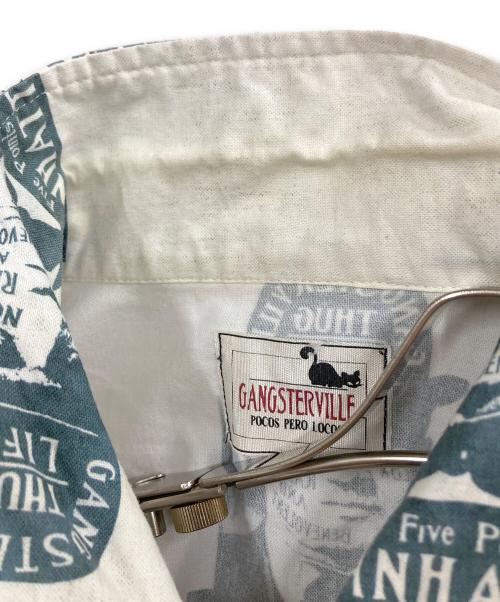 GANGSTERVILLE（ギャングスタービル）GANGSTERVILLE (ギャングスタービル) Jacks SHIRTS-SS ホワイト サイズ:Lの古着・服飾アイテム