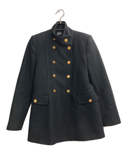 ZARA（ザラ）ZARA (ザラ) ハイネック金釦ウールジャケット ブラック サイズ:Mの古着・服飾アイテム