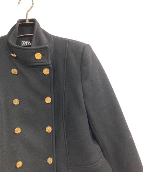 ZARA（ザラ）ZARA (ザラ) ハイネック金釦ウールジャケット ブラック サイズ:Mの古着・服飾アイテム