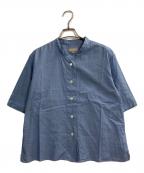 MARGARET HOWELLマーガレットハウエル）の古着「SOFT WASHED COTTON ボックスシャツ」｜ブルー