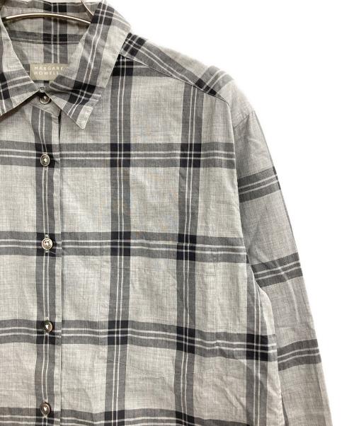 MARGARET HOWELL（マーガレットハウエル）MARGARET HOWELL (マーガレットハウエル) TARTAN CHECK ロングスリーブシャツ グレー サイズ:1の古着・服飾アイテム