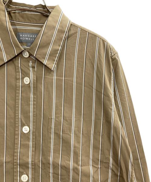 MARGARET HOWELL（マーガレットハウエル）MARGARET HOWELL (マーガレットハウエル) GRAPHIC COTTON STRIPE シャツ ベージュ サイズ:1の古着・服飾アイテム