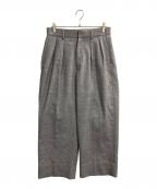 UNFOLLOWアンフォロー）の古着「doublecross 2tuck wide slacks」｜グレー
